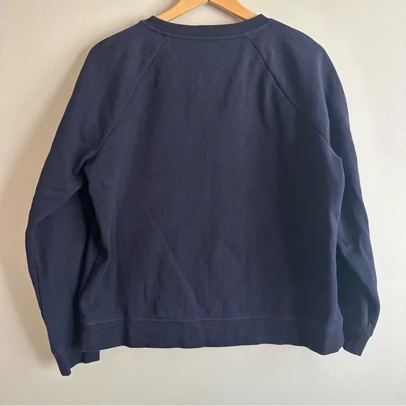 Boden “Oh Yeah” Sweatshirt, Navy, Leopard Print lettering, Women’s Size Large - Picture 8 of 9